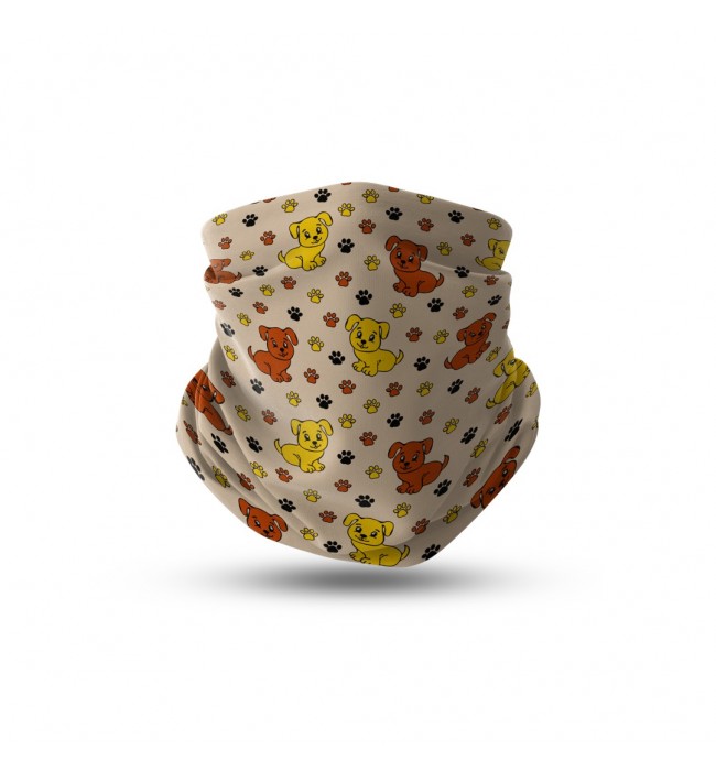 Yavru Köpek Desenli  Bandana Çocuk Headwear Boyunluk