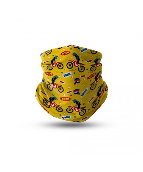 Sarı Cross Motor Boyunluk Çocuk Headwear Bandana