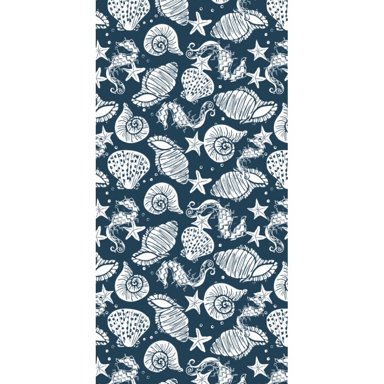 Headwear Deniz Yıldızı ve Deniz Atı Baskılı Plaj Havlusu