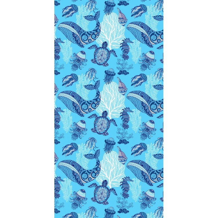 Headwear Deniz Hayvanları Yeni Desen Baskılı Plaj Havlusu