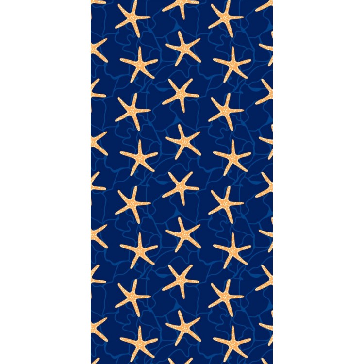 Headwear Sarı Deniz Yıldızı Detaylı Desen Baskılı Plaj Havlusu