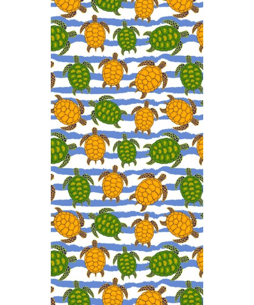 Headwear Kaplumbağa Mavi Detaylı Baskılı Plaj Havlusu