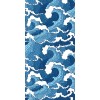 Headwear Mavi Dalgalar Baskılı Plaj Havlusu