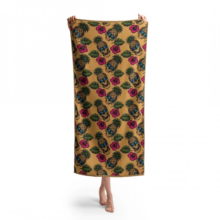Headwear Skull  Yaprak Desen Renkli Meyve Baskılı Plaj Havlusu