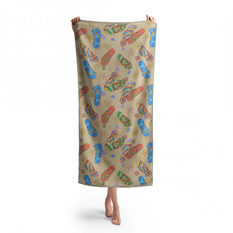 Headwear Kumsal Plaj Mevsim Temalı Baskılı Plaj Havlusu