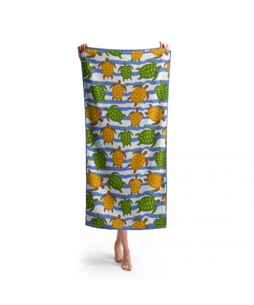 Headwear Kaplumbağa Mavi Detaylı Baskılı Plaj Havlusu
