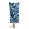 Headwear Mavi Dalgalar Baskılı Plaj Havlusu